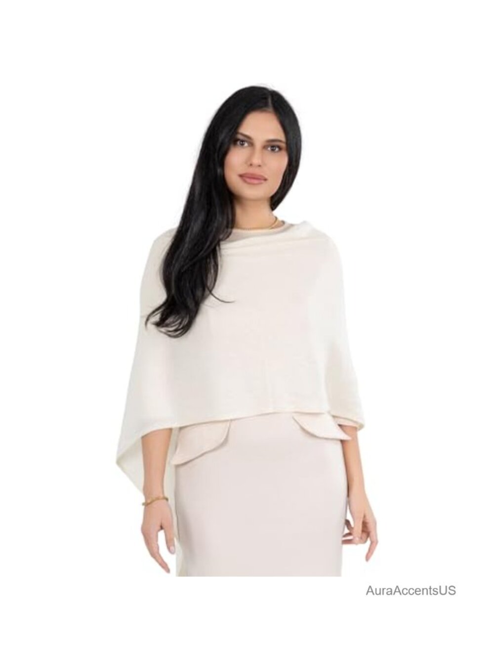 100% Mongolian Cashmere Poncho Wrap One Size Soft Shawl Dress Topper